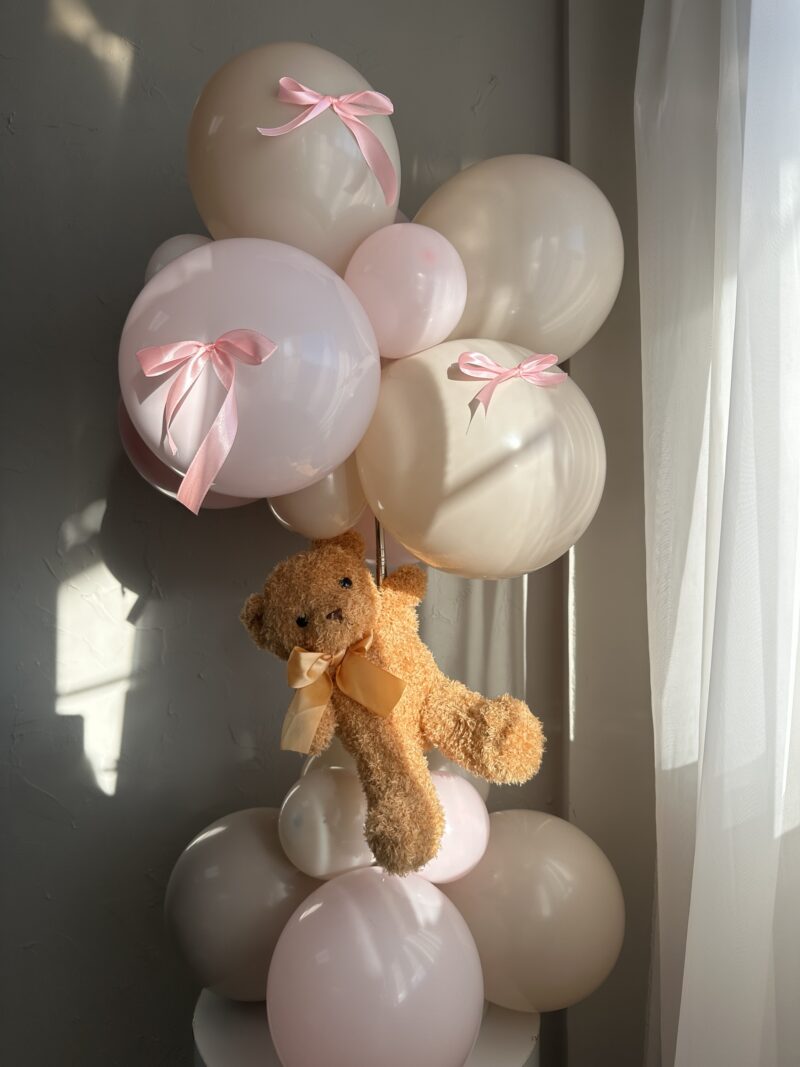 Teddy Bear Hot Air Balloob Tablepiece （Girl) -熱氣球小熊桌上擺設 （女）：圖片 3
